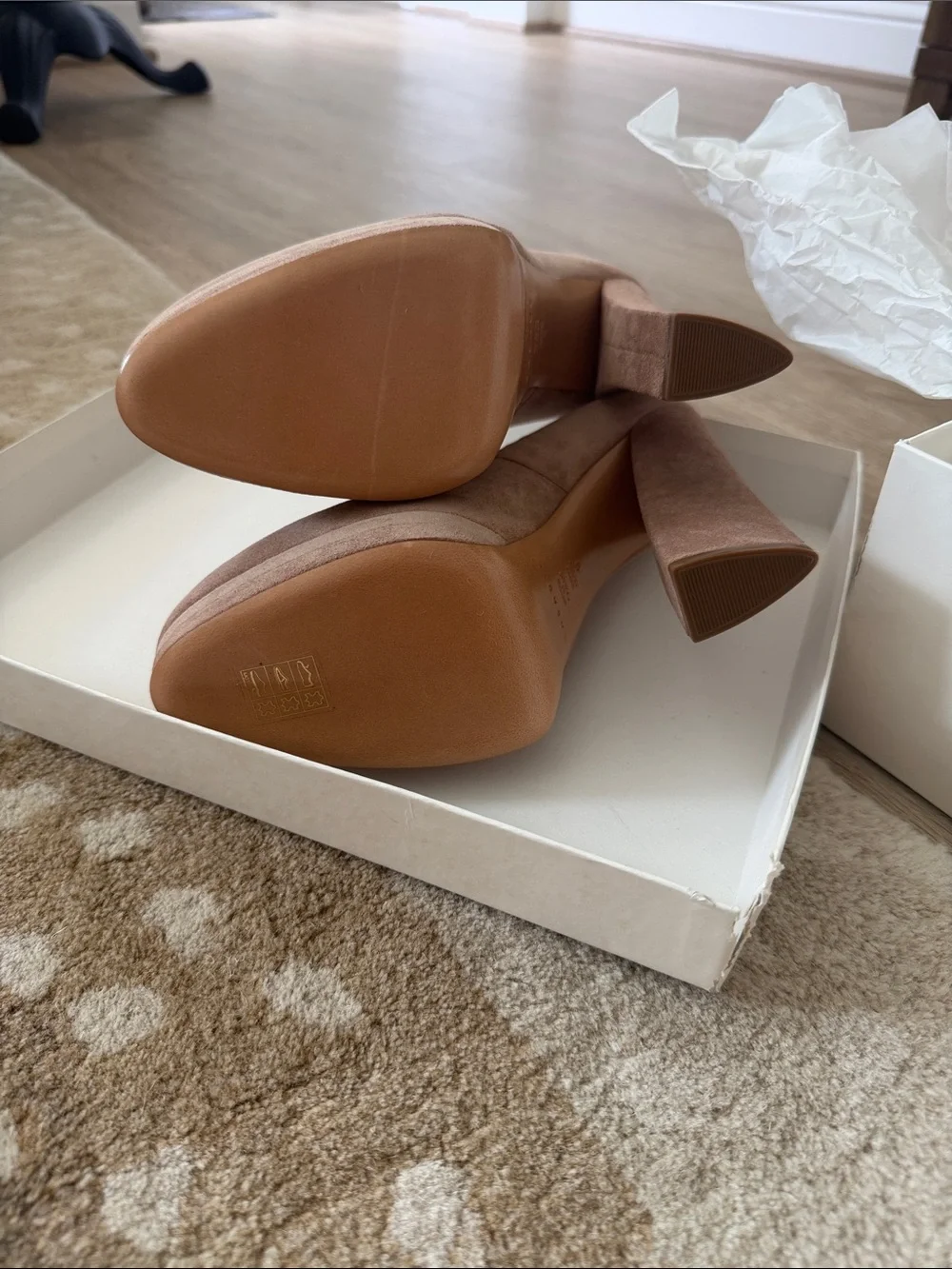 Casadei Taupe Suede Platform Block Heel Pumps